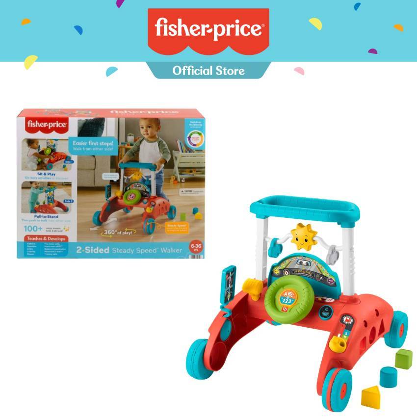 Fisher-Price 2-Sided Steady Speed Walker, Car-themed Baby Learning Toy ...
