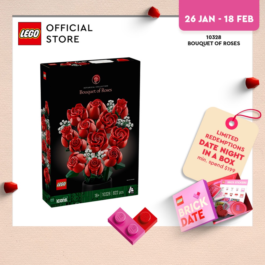 LEGO Icons 10328 Bouquet of Roses Building Set (822 Pieces) | Shopee Singapore