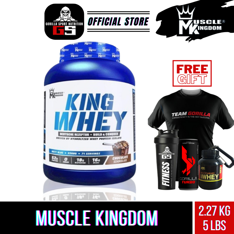 Muscle Kingdom King Whey Hydro Whey Protein Isolate Primary 5lbs/2.2kg ...