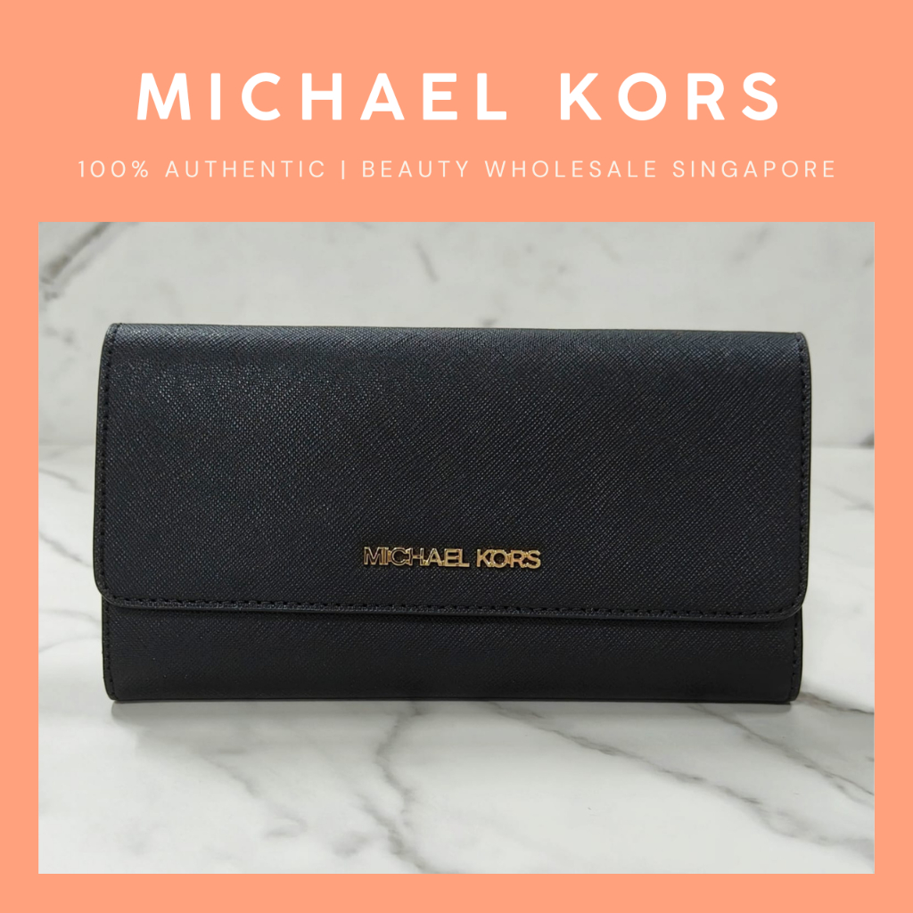 Michael Kors Black Long Wallet With Flap