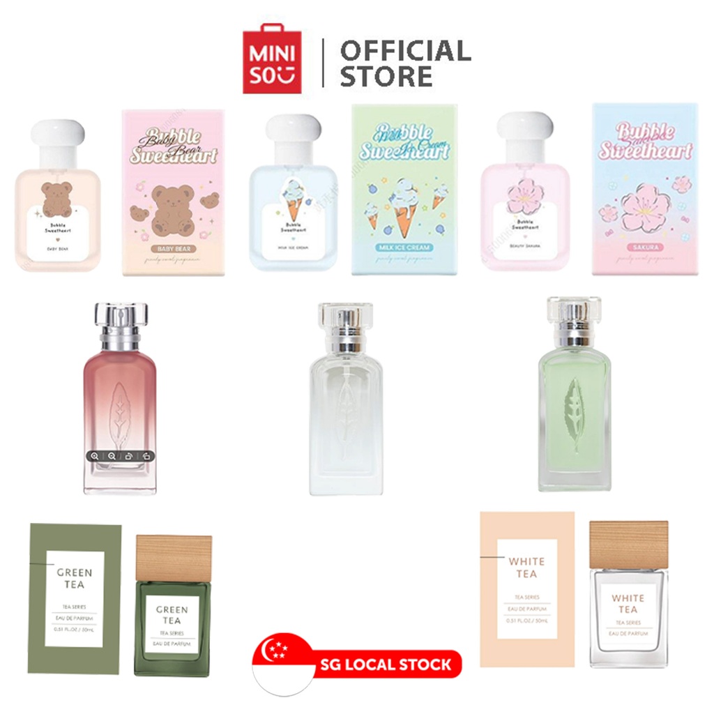 MINISO Eau De Parfum Perfume EDT for Women, 30ml/50ml (Green Tea/White  Tea/Black Tea/Baby Bear/Milk Ice Cream/Sakura)