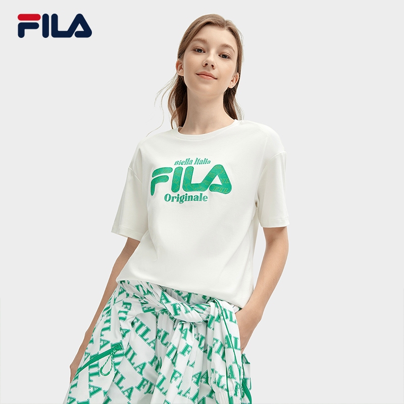 FILA CORE WHITE LINE ORIGINALE Womens Short Sleeve T shirt Shopee Singapore