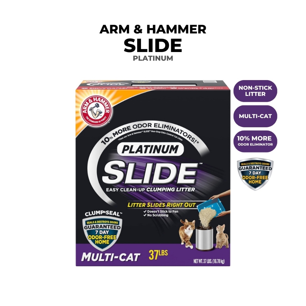 Arm & Hammer Platinum Slide Easy CleanUp Clumping Cat Litter 37LBS