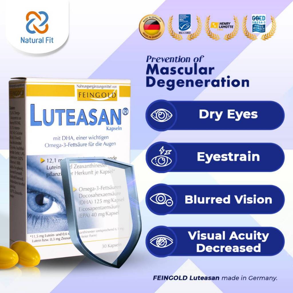 [German Brand] Feingold Luteasan (30s / 60s) Lutein Eye Supplement