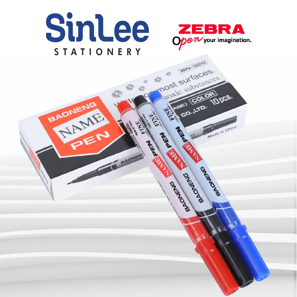 Zebra Name Pen Permanent Marker Fine Tip Oil Based NonToxic 1pcs Black