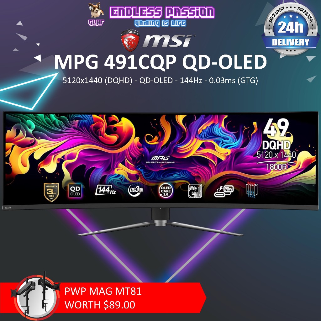 Msi Mpg Cqp Qd Oled Curved Oled Gaming Monitor Shopee Singapore