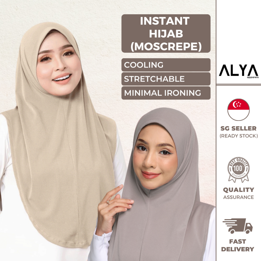 Instant Hijab Moscrepe ( Alya Apparels Instant Shawl / Tudung ...