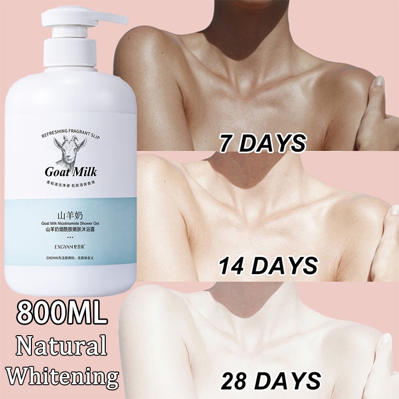 800ML Whitening Shower Gel Goat Milk Shower Gel Ultra white and