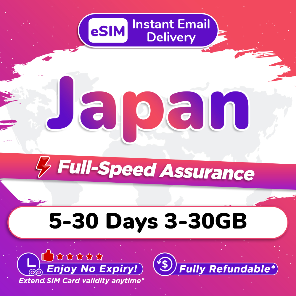 Japan eSIM Pro 530Days 320GB Instant 24h Email Delivery High