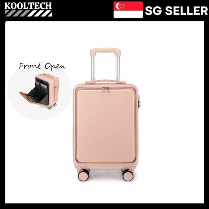 Luggage Travel Bag USB Charging Suitcase Front Opening Boarding Case ...