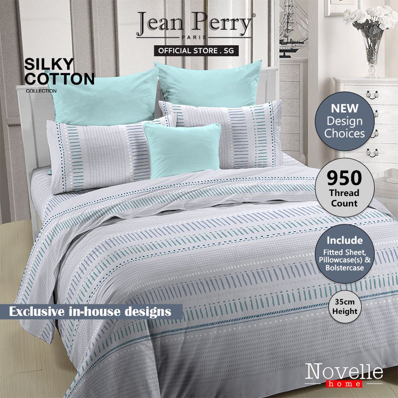 Novelle 950TC Silky Cotton Bedsheet Set I Fitted Sheet I Bedsheet Cover