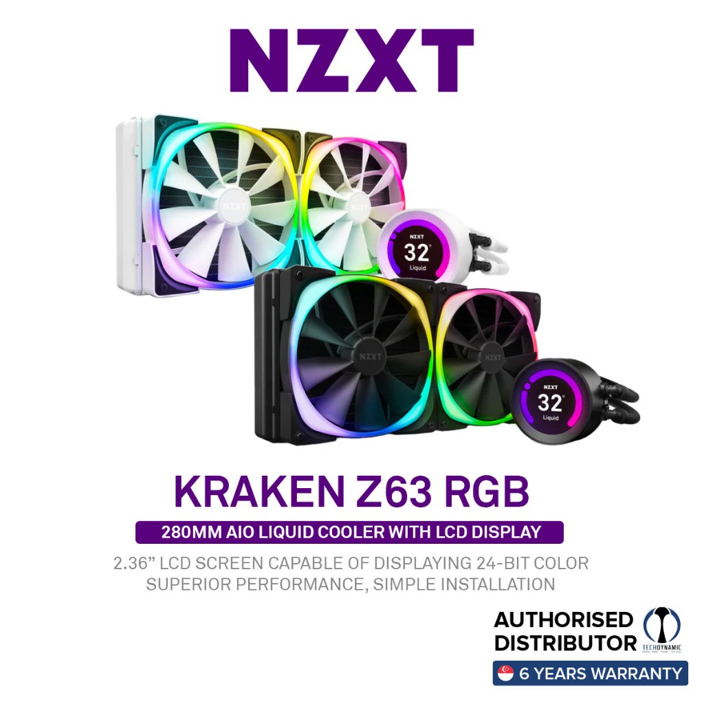 NZXT Kraken Z63 RGB / Non RGB 280mm Liquid Cooler with LCD Display, LGA