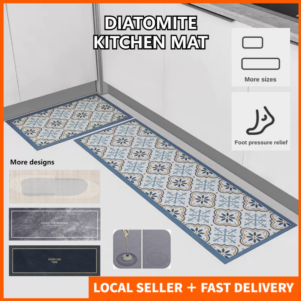 Diatomite kitchen Mat Soft Nonslip Mat Absorbent Mat QuickDrying