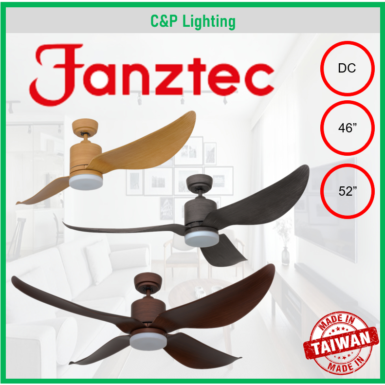 Fanztec FTTWS1 52" Designer Ceiling Fan with LED and Remote Shopee