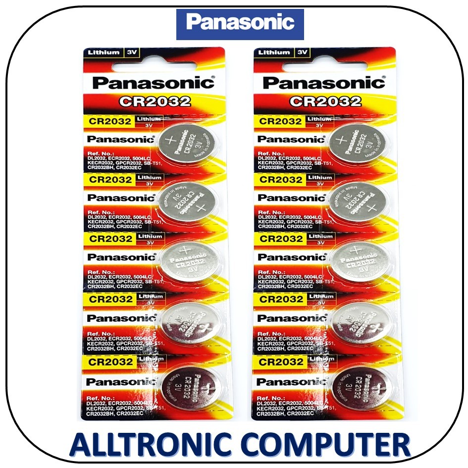 [ Bundle of 2 ] Panasonic CR2032 Lithium Cell 3V Button Industrial