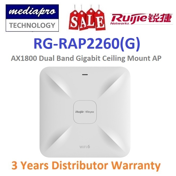 RUIJIE RG-RAP2260(G) Reyee Wi-Fi 6 AX1800 Dual Band Gigabit Indoor High ...