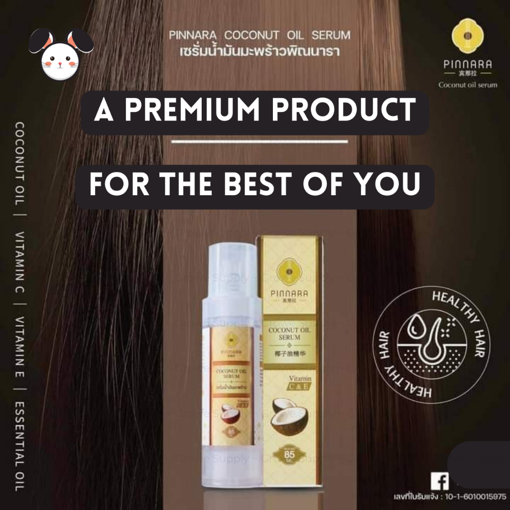 SG INSTOCK] Pinnara Coconut Oil Serum Vitamin C & E (85ml) - For