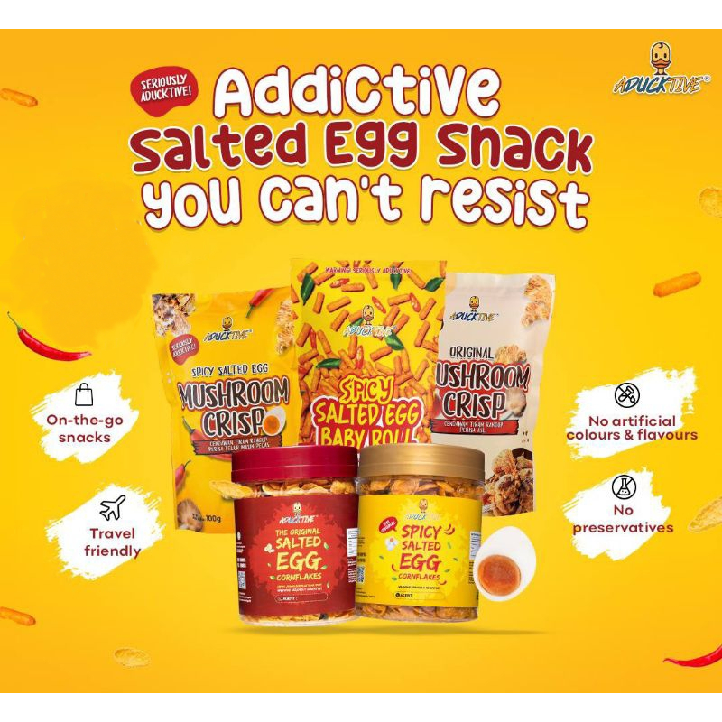 Aducktive Salted Egg Cornflakes/Mushroom Crisp and Products (Original ...