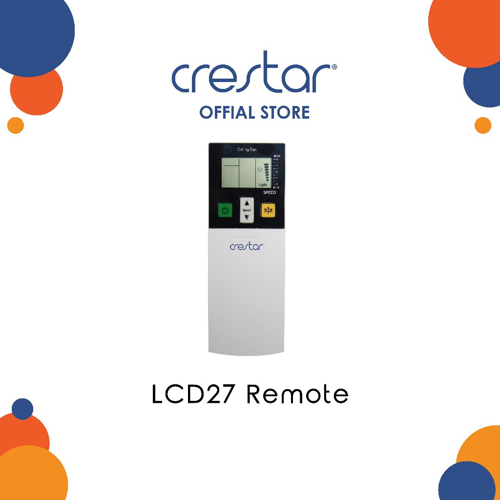 Crestar Ceiling Fan Remote Control (LCD27) *(ONLY Compatible KG23