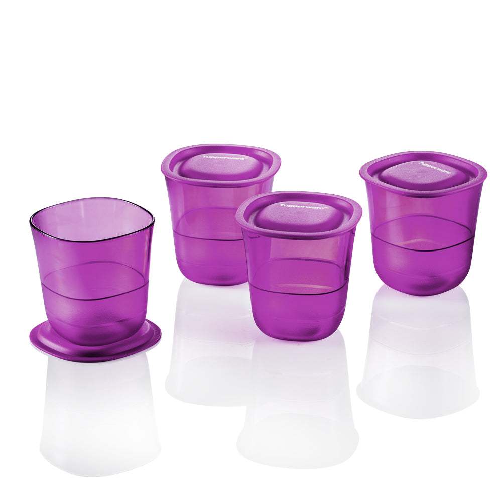 Tupperware Purple Royale Crystalline Short Glass (4) 230ml | Shopee ...