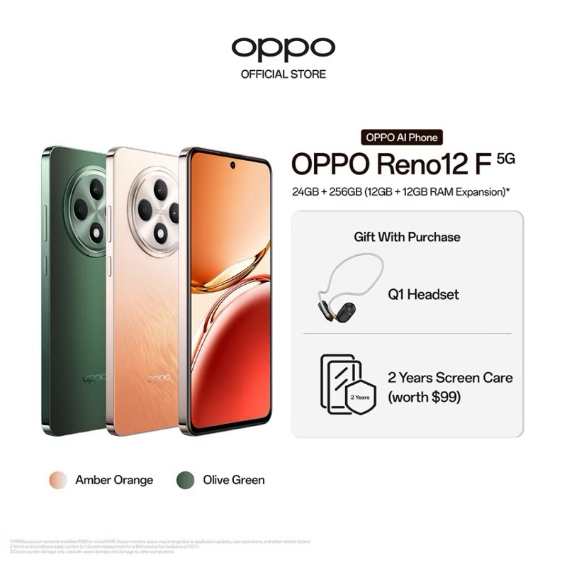 Oppo Reno 12F 12GB+256GB 2 Years Local sg warranty | Shopee Singapore