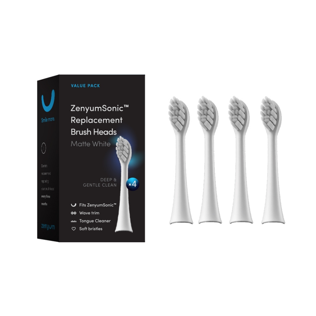 Zenyum Sonic Electric Toothbrush Refill Brush Heads (Pack of 4) White