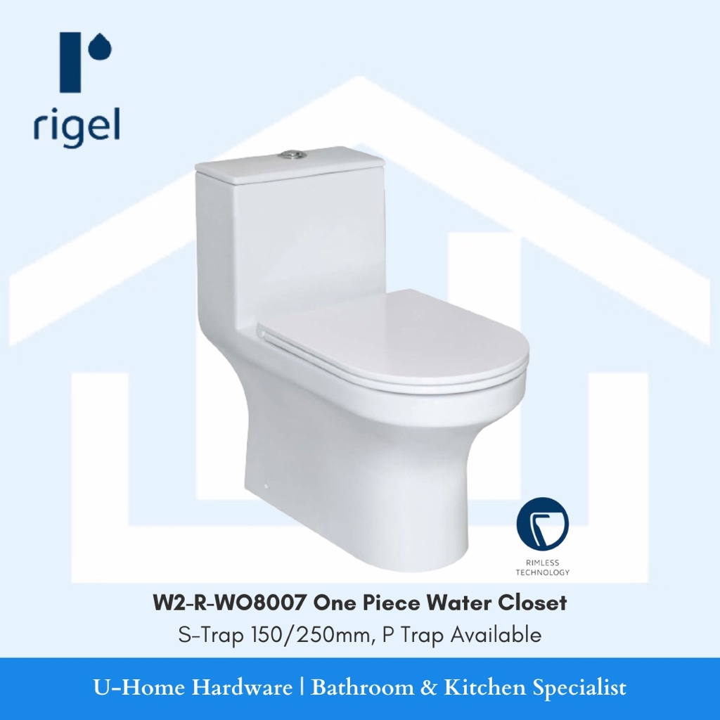 RIGEL Rimless Onepiece Toilet Bowl RLWO8007FA (STrap 150/250mm P