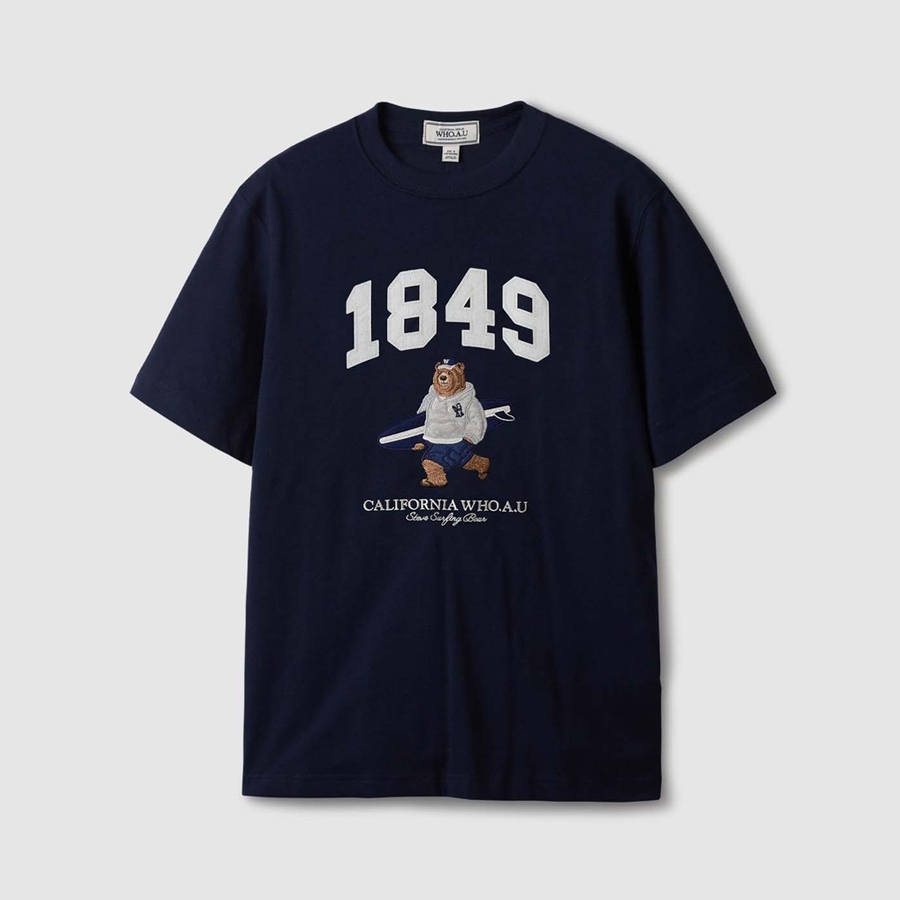 【韓国WHO.A.U フーアーユー】Steve Patch Short Sleeve T-shirt WHO.A.U] Steve Patch Short Sleeve T-shirt | WHRAE2353U