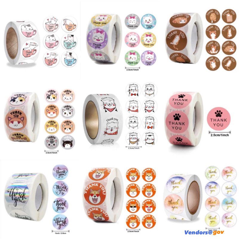 SG Seller {Ready Stock} 2. (2.5cm) Thank you Sticker | Shopee Singapore