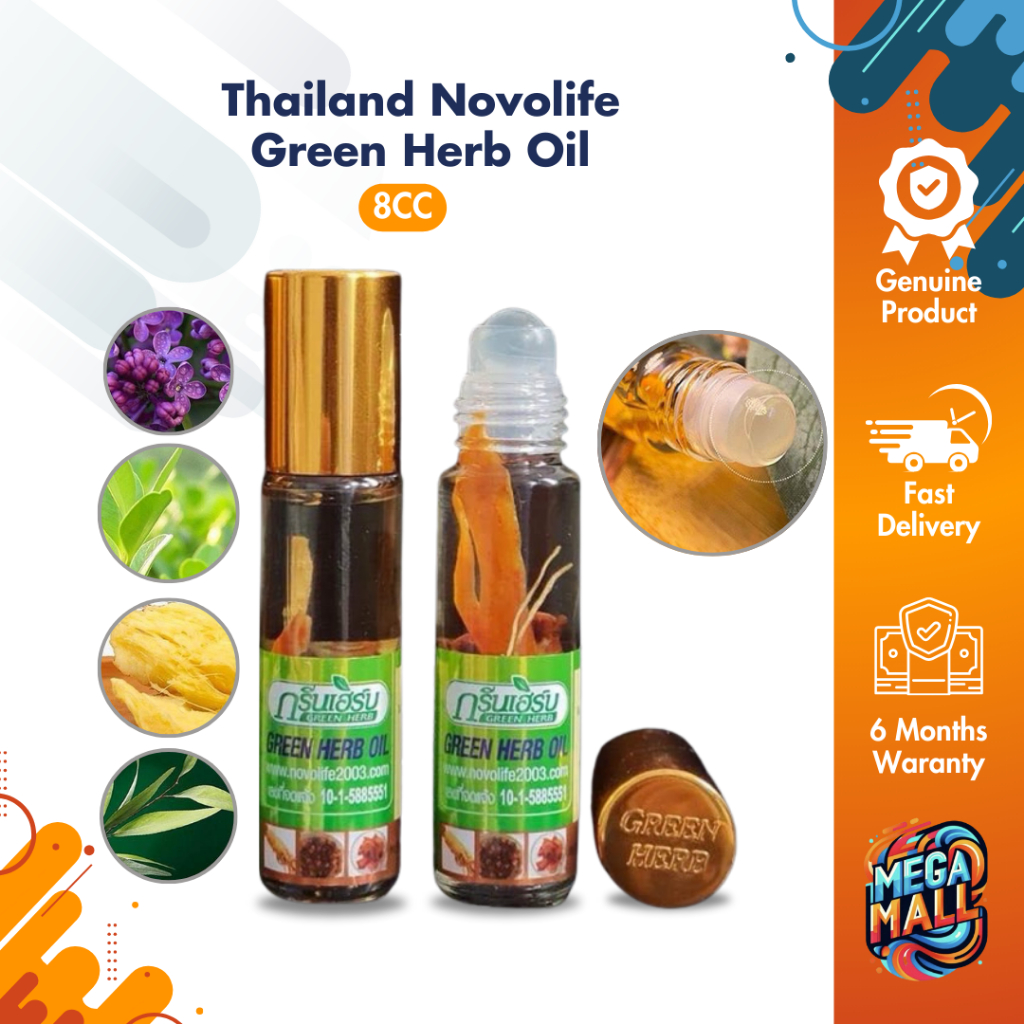 Thailand Novolife Green Herb Oil 8cc - Essential Oil for Massage ...