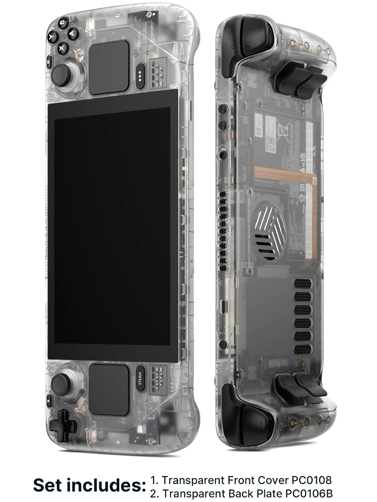 JSAUX Steam Deck Casing Full Transparent Cover Series Enhanced Airflow ...