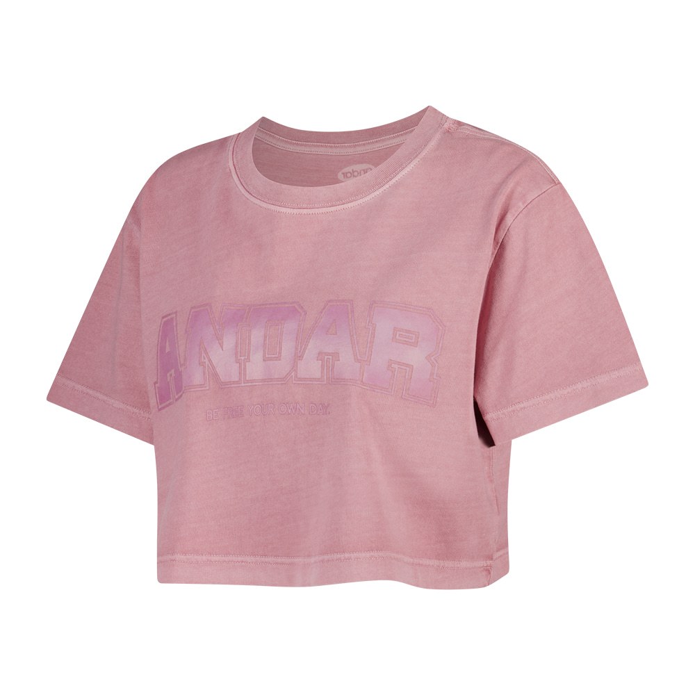 ★andar★ Signature Logo Pigment Crop Short Sleeve ANDAR] Signature Logo Pigment Crop Short Sleeve Women