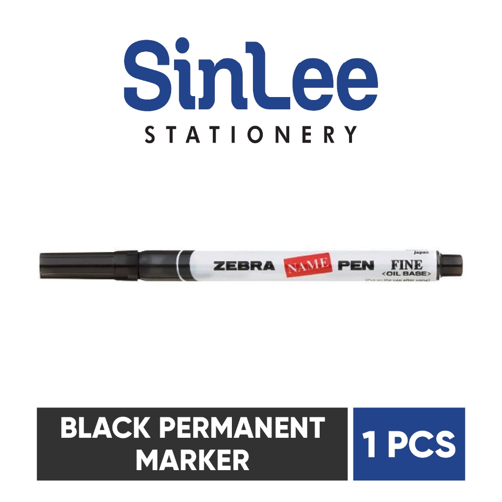 Zebra Name Pen Permanent Marker Fine Tip Oil Based NonToxic 1pcs Black