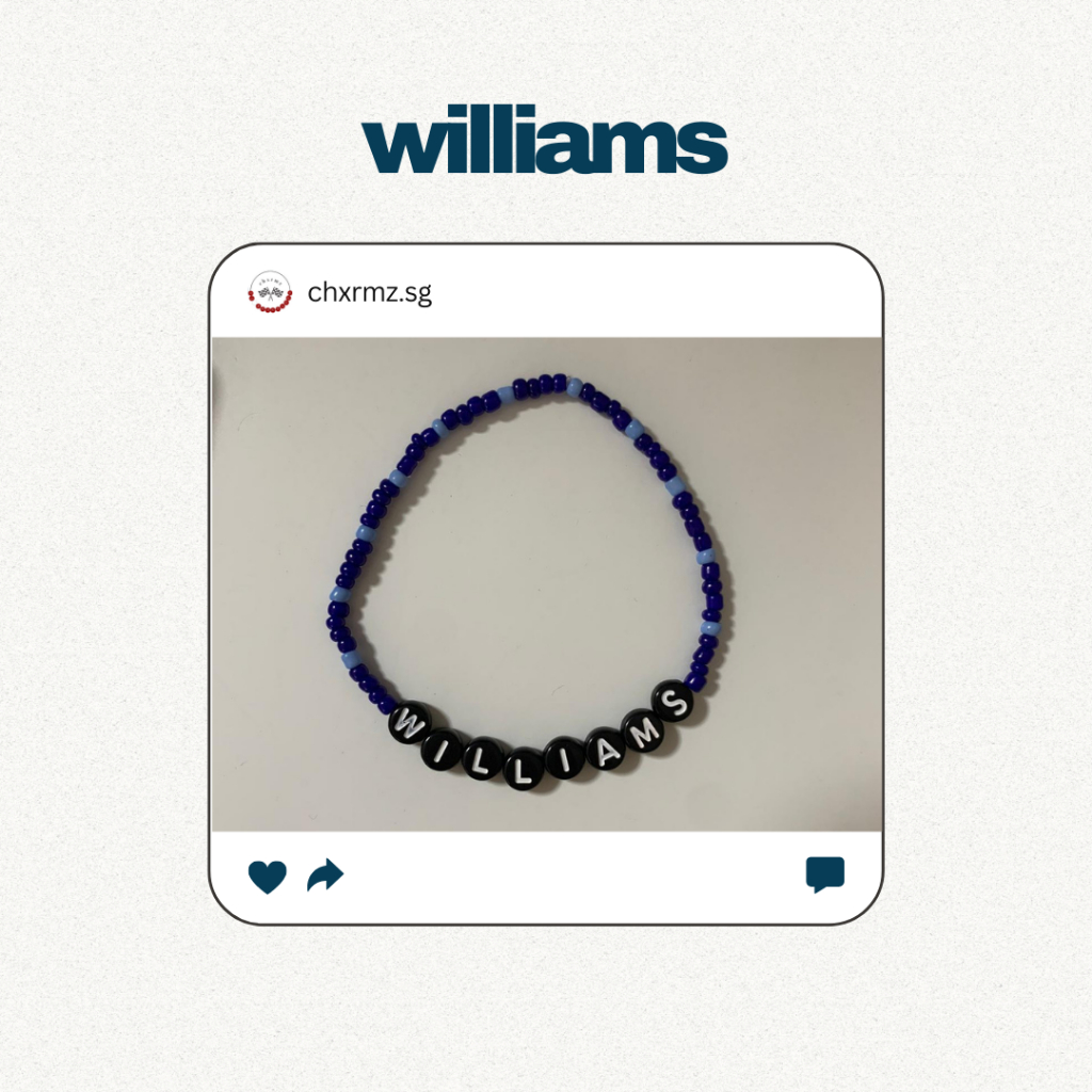williams - custom F1 inspired bracelets (williams racing f1 team ...