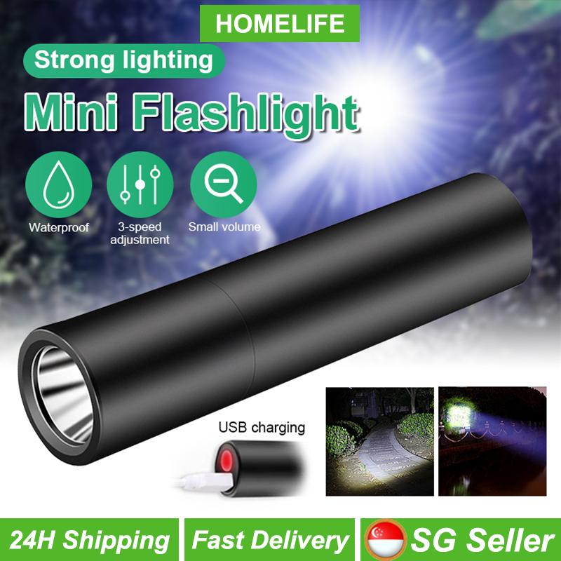 LED Torch Light Mini Rechargeable LED Flashlight Small USB Rechargeable ...