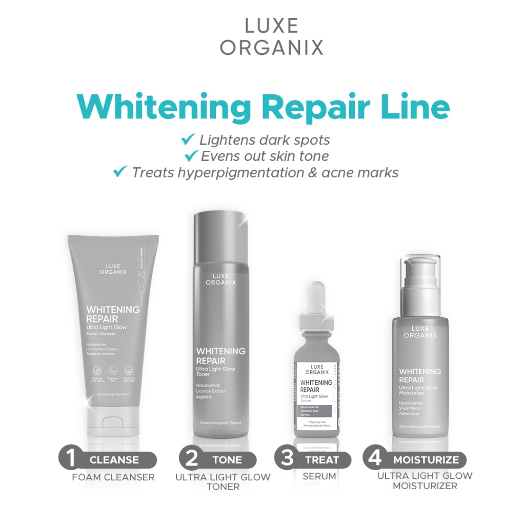 Luxe Organix Whitening Repair 3セット Luxe Organix Whitening Repair Skincare Trio: Cleanser, Toner