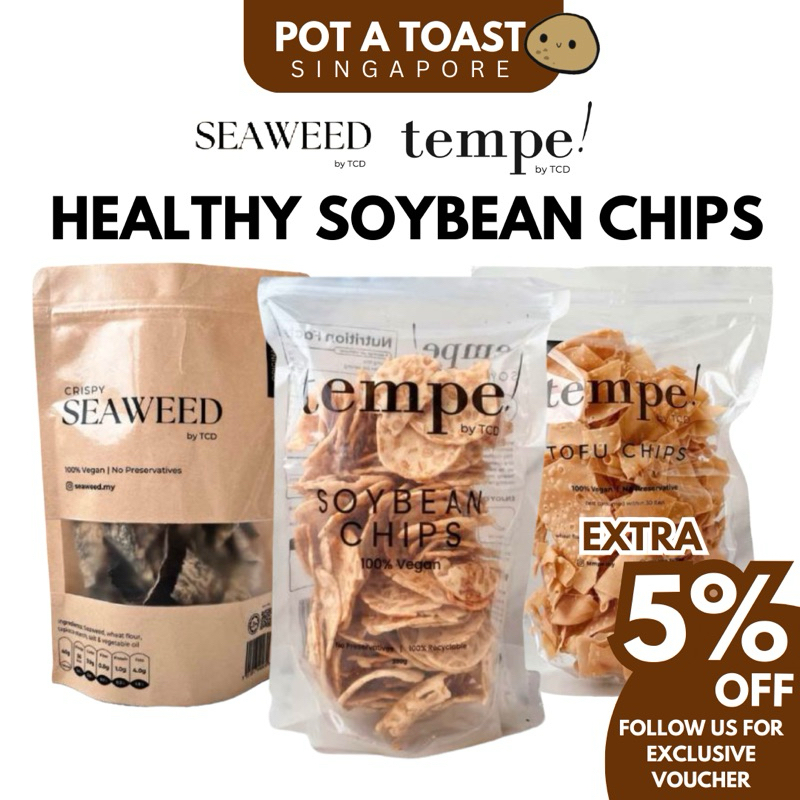Tempe! Tempeh Soybean, Toufu & Seaweed Chips by TCD SNACKS 200g