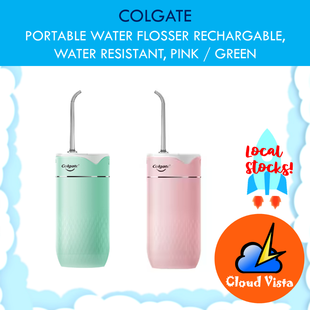 Colgate Portable Water Flosser Rechargeable, Water Resistant, Pink ...