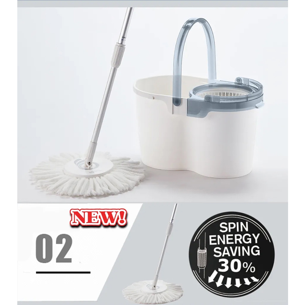 [SupaMop] Upgrade M500 Spin Mop Set 1 Year Warranty Free 2 Mop Heads ...