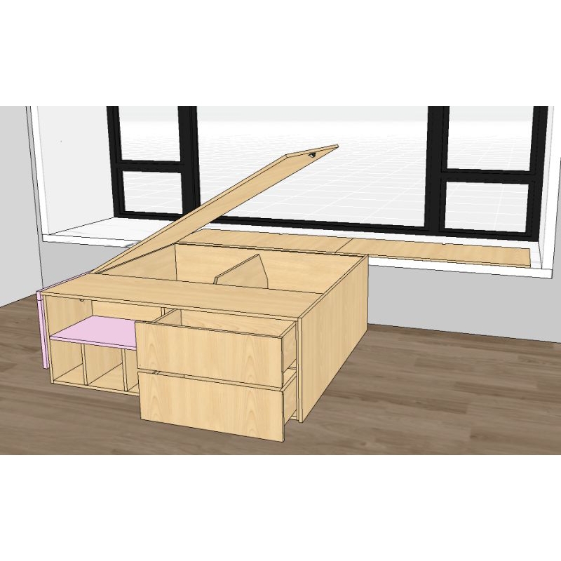 Window bay storage bed frame customize.singapore | Shopee Singapore