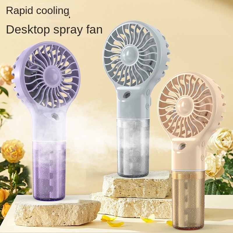 Portable Spray Fan Mini Handheld Small Fan 4-Speed Wind Speed Portable ...