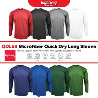 RIGHTWAY 100% Microfiber Quick-Dry Long Sleeve T-Shirt Unisex Plain Baju Jersey Baju Lelaki Perempuan - QDL54 Group A