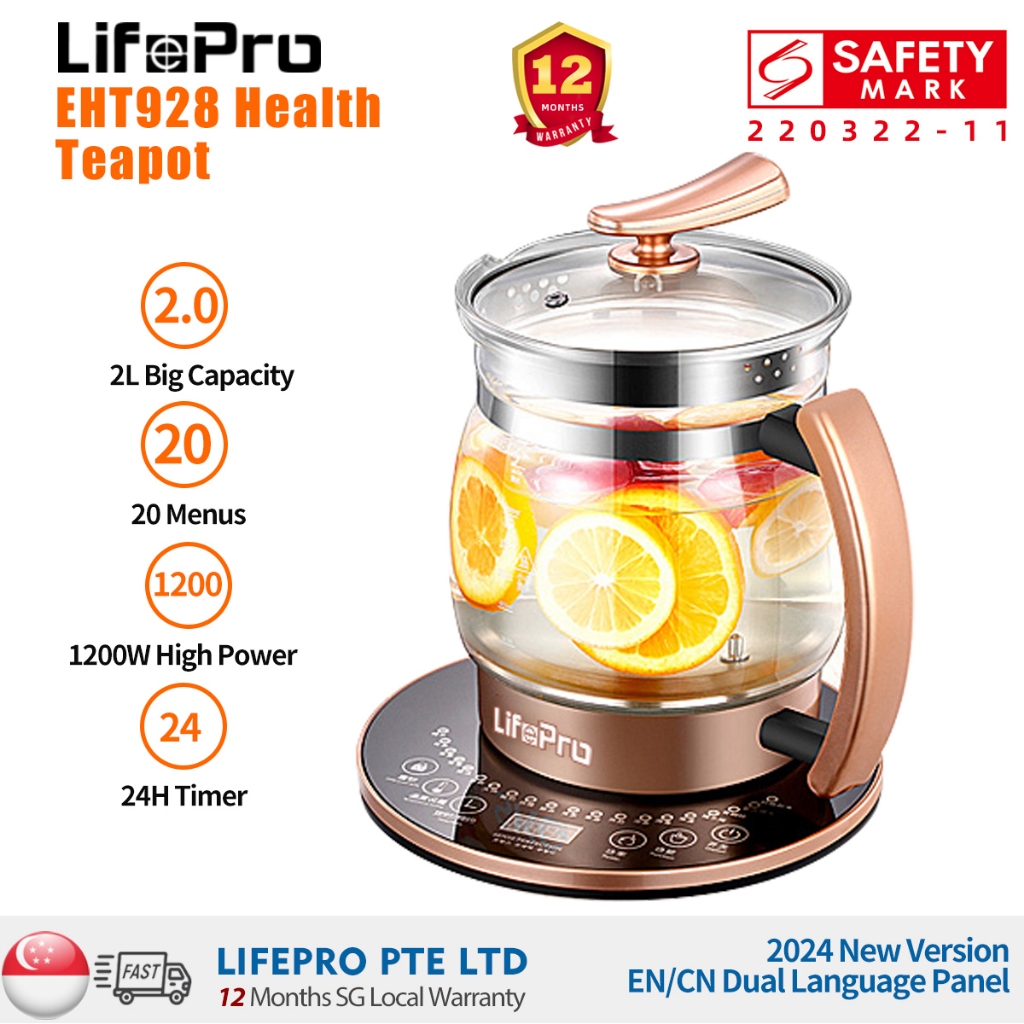 【Restock Expected on 16 Mar】LifePro EHT-928 2L Electric Health Teapot ...