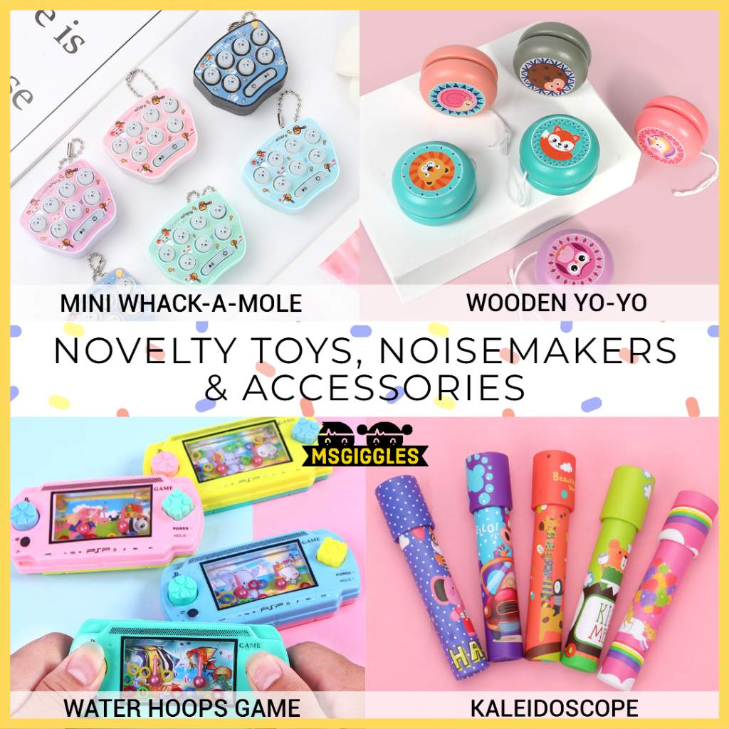 MsGiggles Goodie Bags for Kids Birthday Party Toys Bubbles and Puzzle Noisemakers Balloons