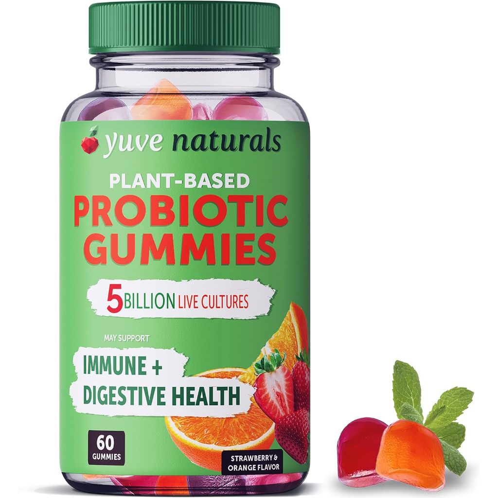 Yuve Vegan Probiotic 60 Gummies Probiotics Women And Men Sugar And Gluten Free Gummy Digestive