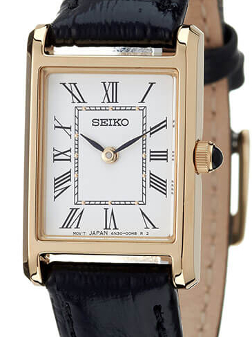 Direct from Japan SEIKO Watch Women s Women Leather Belt Leather White Black Gold Square Rectangle Antique Retro Pair Simple