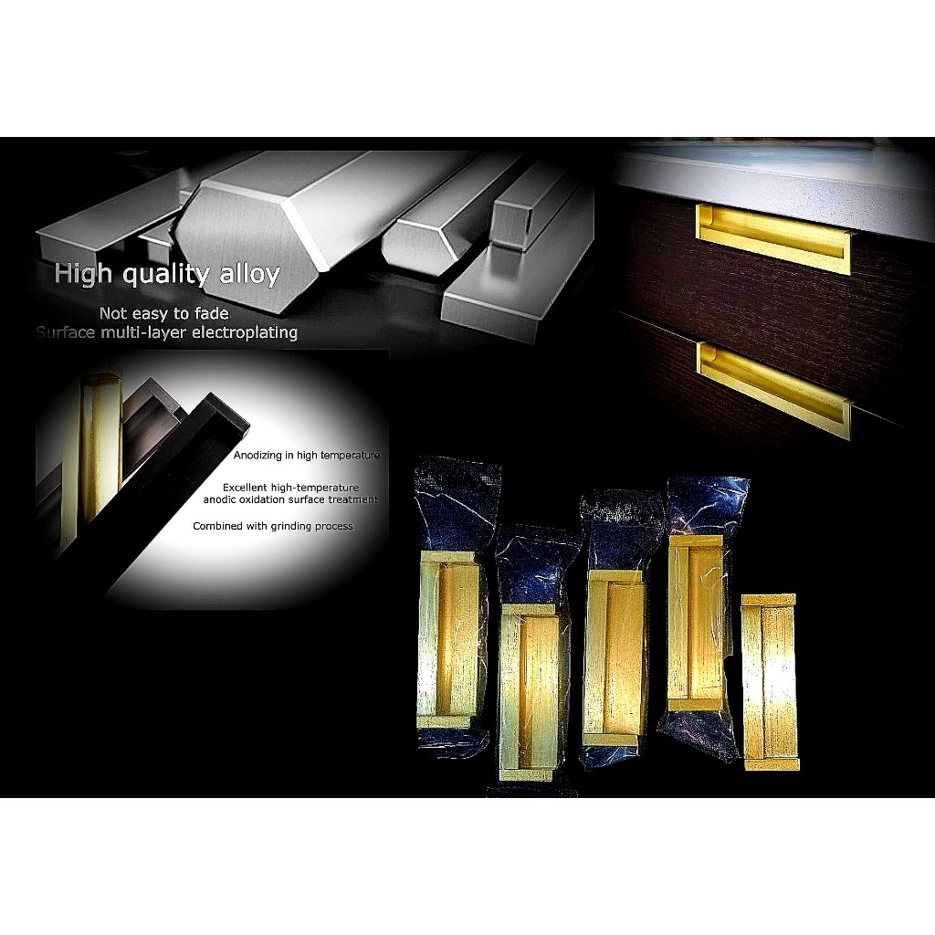 Handles for drawers, doors etc (Brushed Metal Texture) | Shopee Singapore