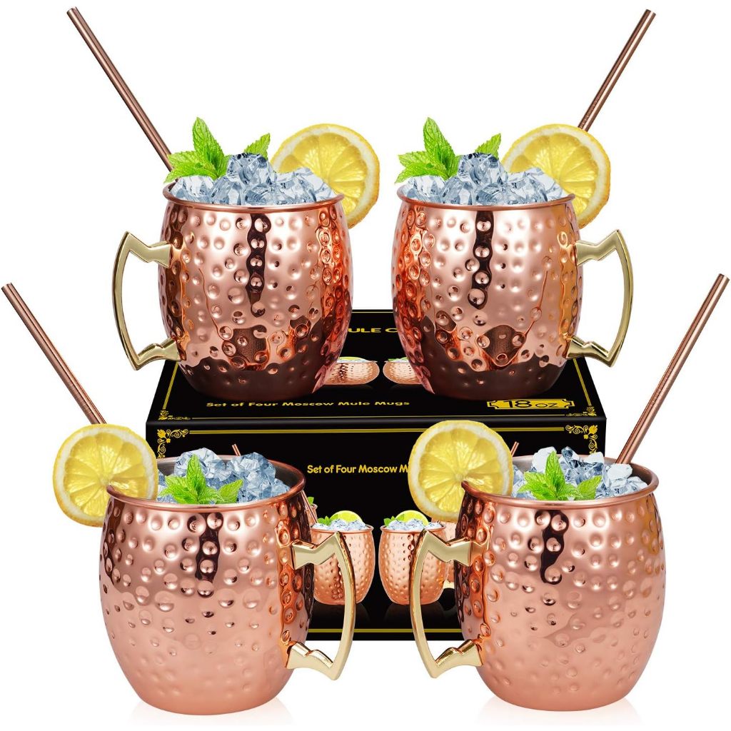 Moscow Mule Copper Mugs - Set of 4-100% Pure Solid selling Copper Mugs