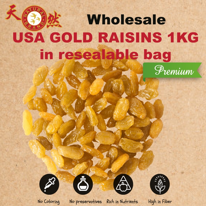 Natural Brand USA golden raisin 1kg Pack Jumbo/Small Shopee Singapore