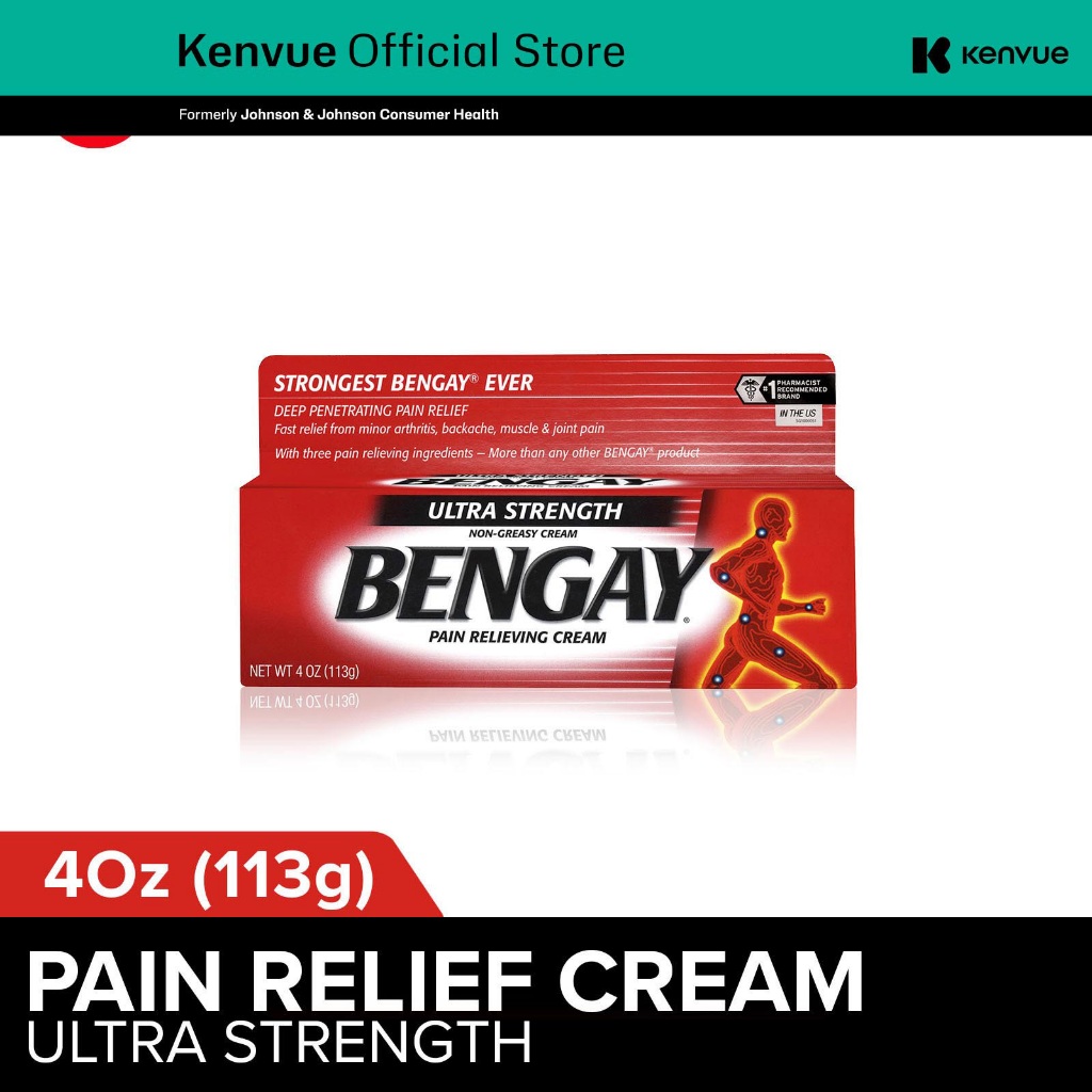 Bengay Ultra Strength Non-Greasy Pain Relieving Cream Strongest Bengay ...